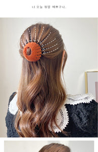 Swan Suede Bird's Nest Hair Band Hair Updo Holder Hair Clip High Ponytail Artifact Fixed Korean Bun Hair Ornament